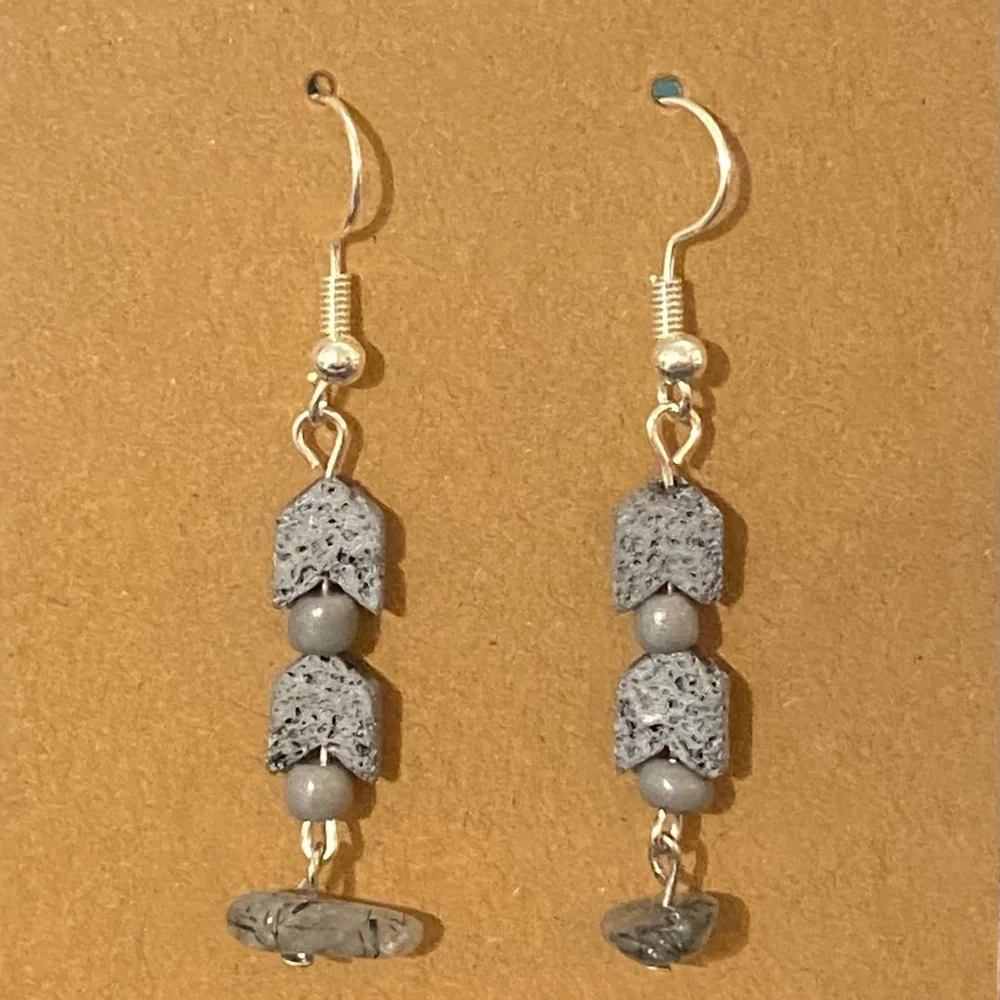 Handmade Dangle Earrings with Beaded Elements